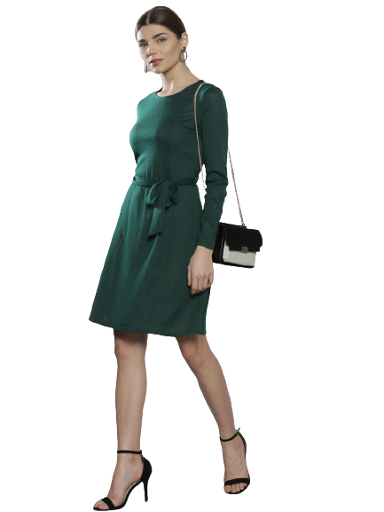 DOROTHY PERKINS Women Green Solid A-Line Dress