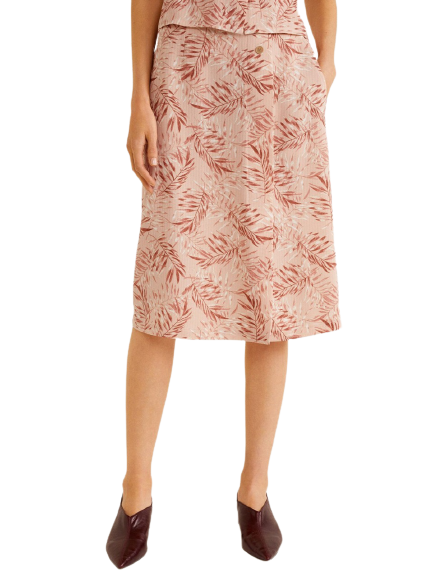 MANGO Women Pink Printed A-Line Skirt