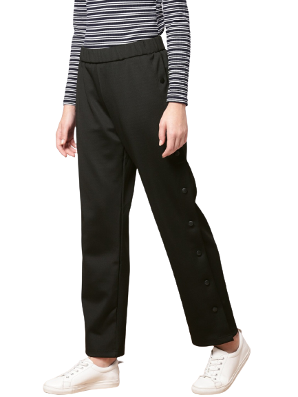 Ether Women Black Regular Fit Solid Joggers