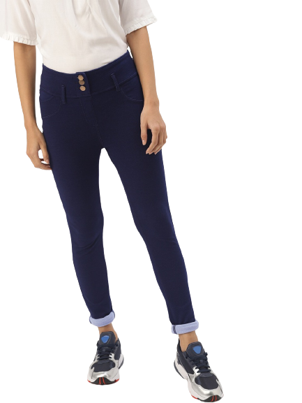 DressBerry Women Blue Solid Jeggings