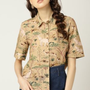 MANGO Women Regular Fit Printed Casual Shirt