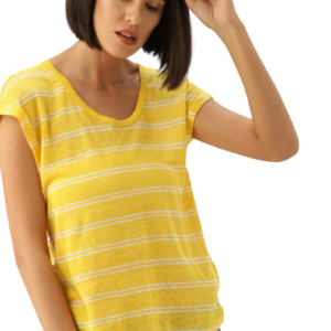 UCB Women Striped Linen T-shirt