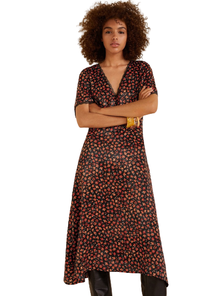 MANGO Women Floral Print A-Line Dress