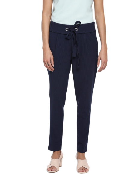 Allen Solly Woman Women Fit Striped Regular Trousers