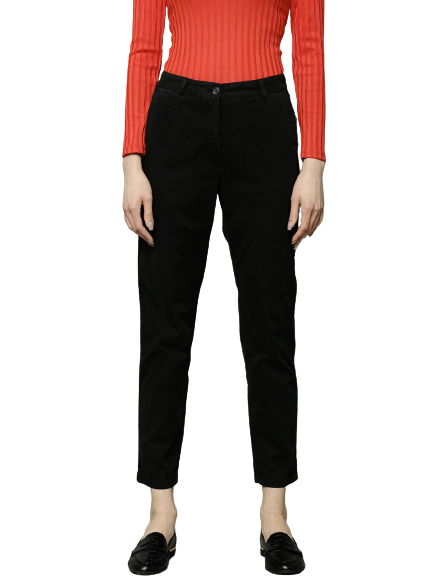 Marks & Spencer Women Black Solid Cropped Chinos