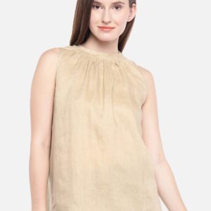 UCB Women Beige Solid Top