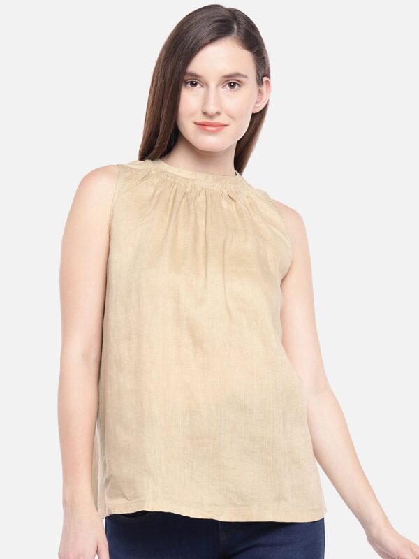 UCB Women Beige Solid Top