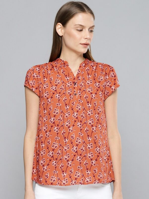 Chemistry Women Rust Printed Top