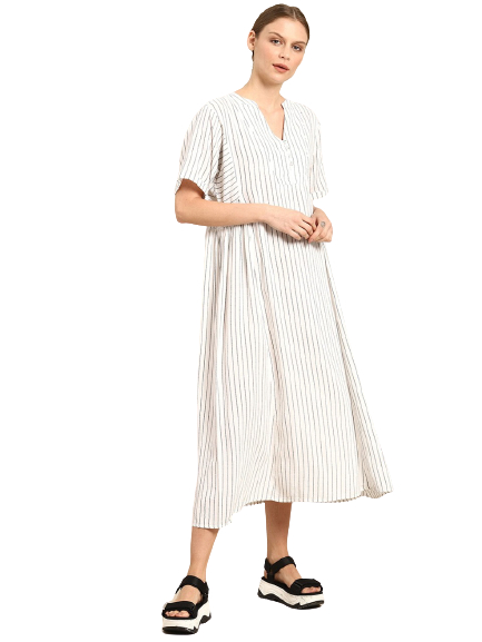 ether Women Striped A-Line Dress