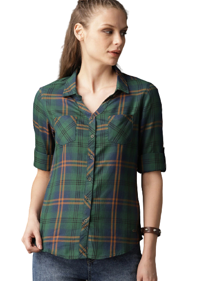 Roadster Women Slim Fit Checked Casual Shirt