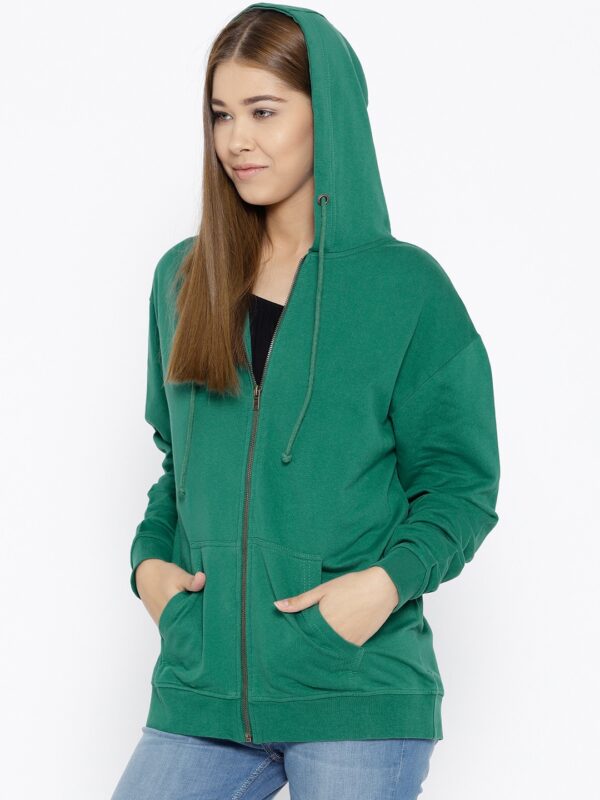 HERE&NOW Women Solid Hooded Sweatshirt