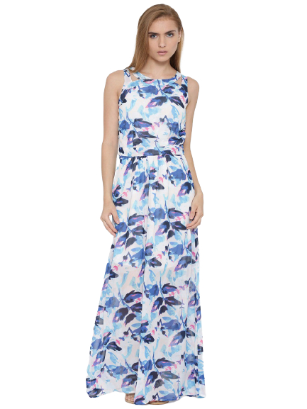 Vero Moda Leaf Print Polyester Maxi Dress