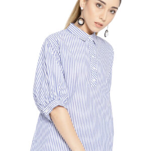 MANGO Women Striped Shirt Style Pure Cotton Shirts