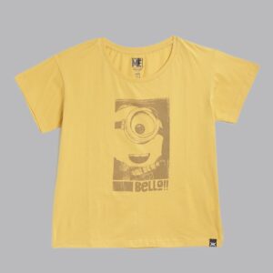 Minions by Kook N Keech Women Minion Print Pure Cotton T-shirt