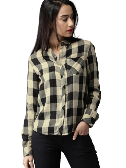 Moda Rapido Women Regular Fit Checked Reversible Casual Shirt