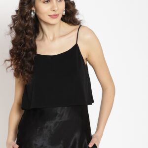 MANGO Women Solid Layered Top