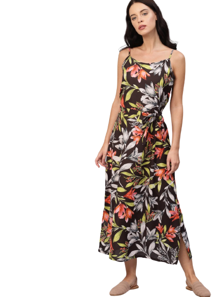 French Connection Women Floral Printed Fit and Flare Midi Dress