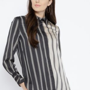 MANGO Women Regular Fit Striped Casual Shirt