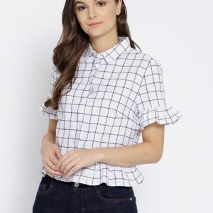 MANGO Women Regular Fit Checked Casual Shirt