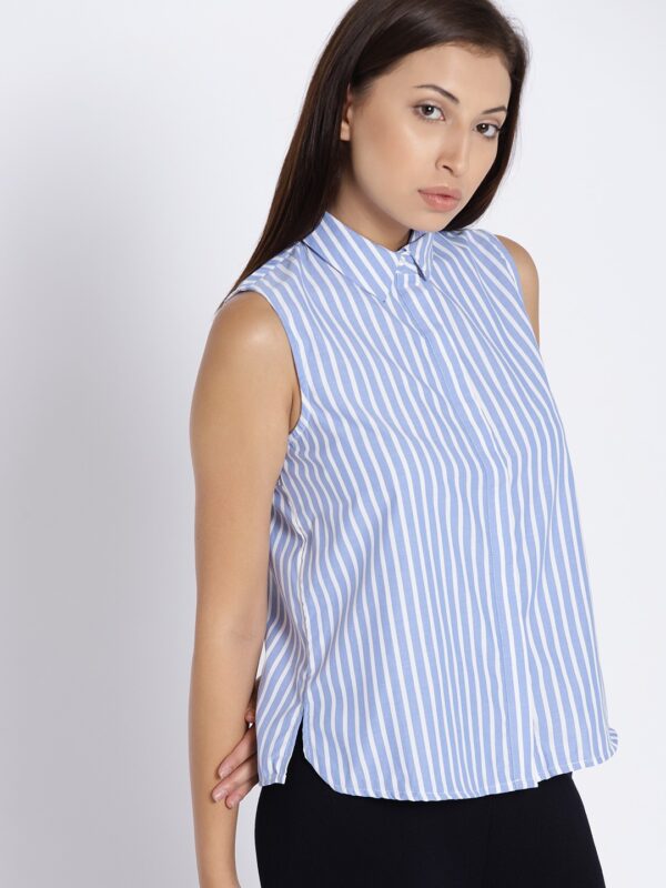 MANGO Women Regular Fit Striped Casual Shirt