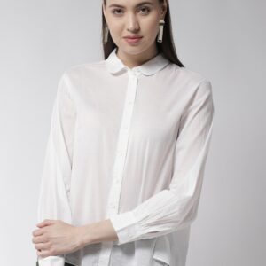 Marks & Spencer Women Solid Semi-Sheer Casual Shirt