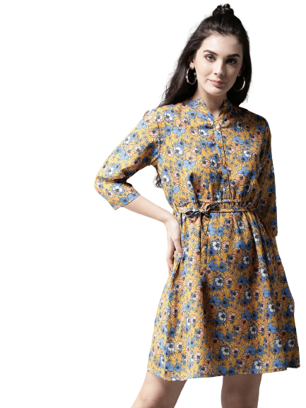 Moda Rapido Women Printed Fit and Flare Dress