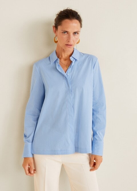 MANGO Women Solid Casual Shirt