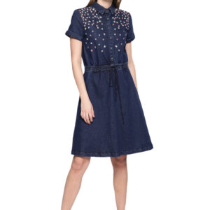 Chemistry Women Denim Dress with Embroidered Detail