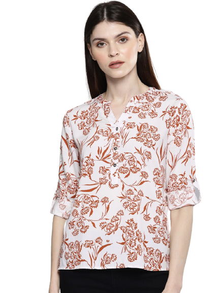 Chemistry Women Printed Shirt-Style Top