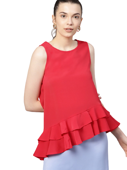 French Connection Women Solid A-Line Top