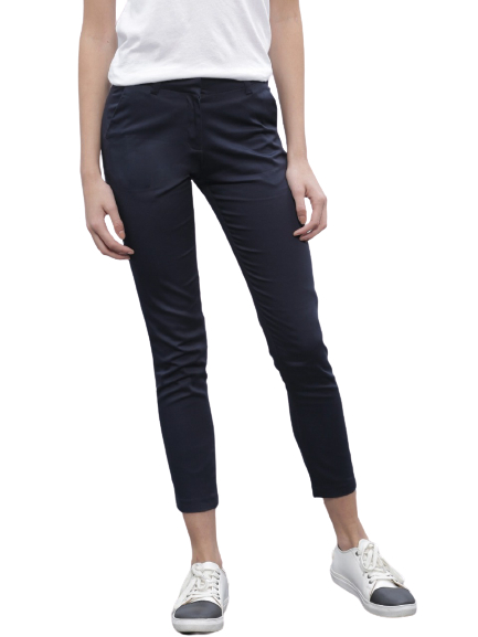 Ether Women Solid Skinny Fit Flat-Front Trousers