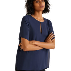 MANGO Women Solid Layered Top