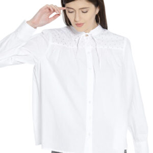 MANGO Women Regular Fit Solid Casual Shirt