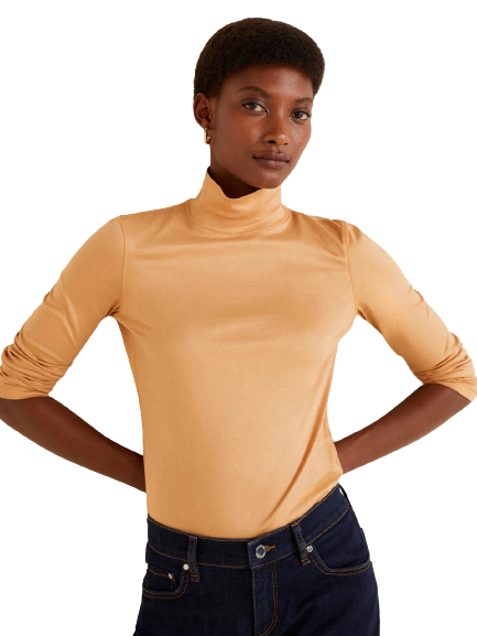 MANGO Women Solid Pure Cotton Top