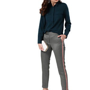 Her By Invictus Women Regular Fit Striped Cropped Trousers