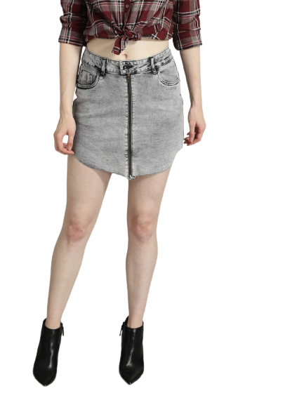 Roadster Women Washed Denim A-line Skirt