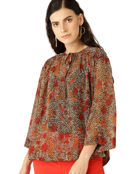 MANGO Women Printed A-Line Top