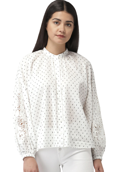 Marks & Spencer Women Self Design Shirt Style Top