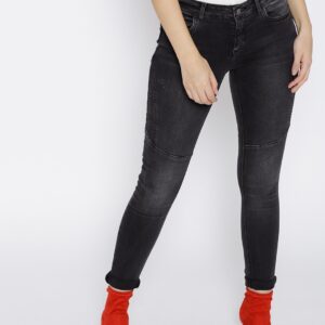 MANGO Women Skinny Fit Low Distress Stretchable Jeans