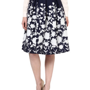 Harpa Navy Printed A-Line Skirt