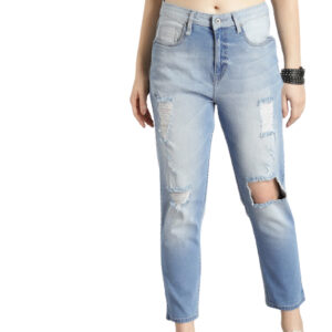 Roadster Women Boyfriend Fit High-Rise Stretchable Cropped Jeans