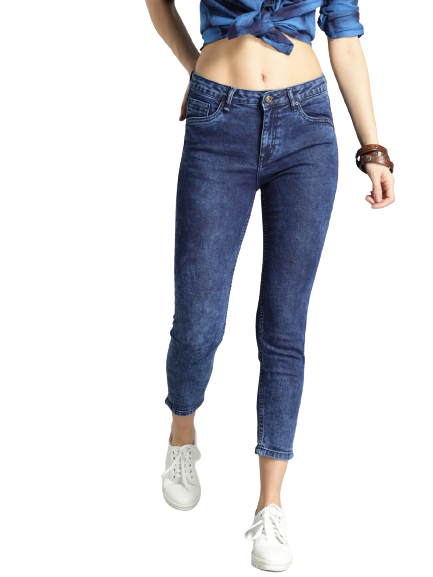 Roadster Women Acid Wash Crop Skinny Fit Mid-Rise Clean Look Stretchable Jeans