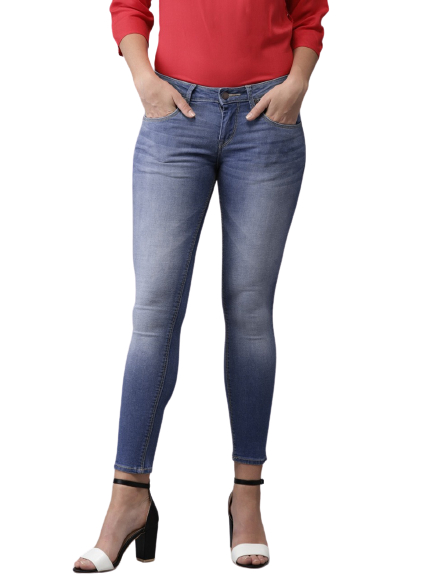 HERE&NOW Women Skinny Fit Mid-Rise Clean Look Stretchable Jeans