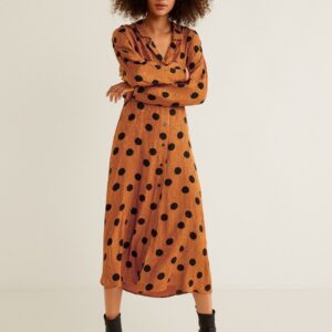 MANGO Women Polka Dot Print A-Line Dress