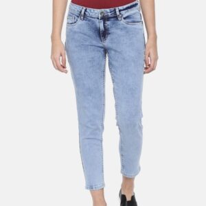 People Women Slim Fit Stretchable Cropped Jeans