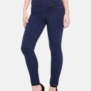 DressBerry Women Blue Solid Jeggings