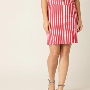 MANGO Women Striped Straight Skirt