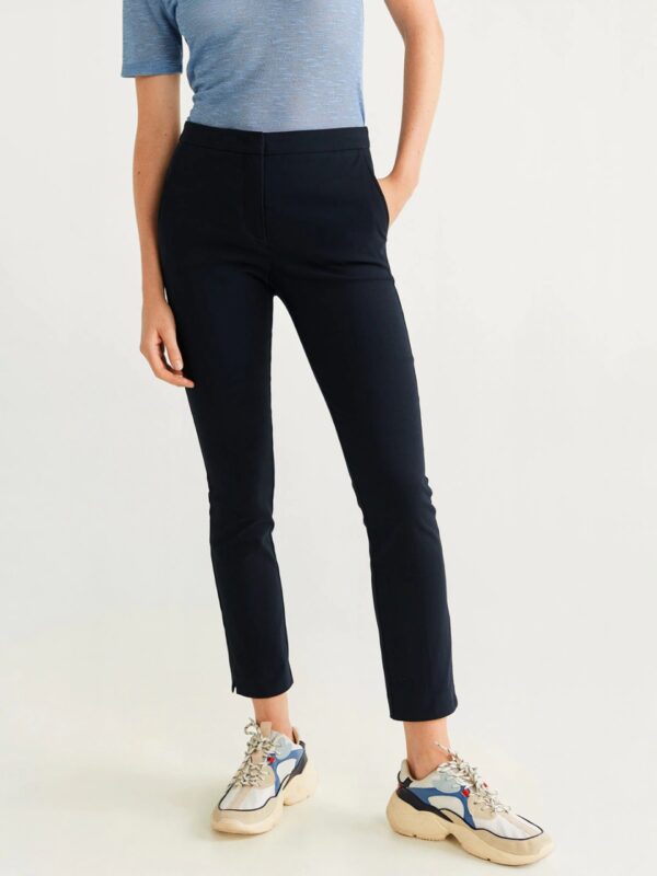 MANGO Women Solid Cropped Trousers