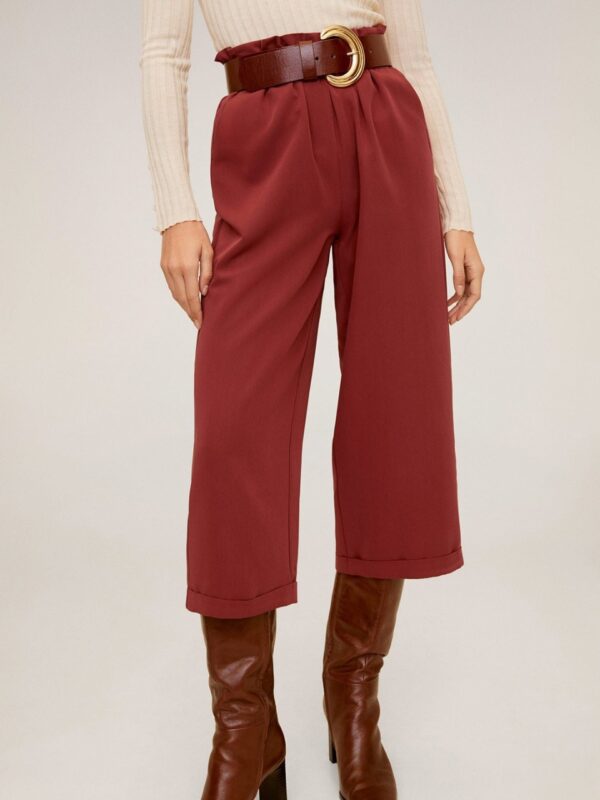 MANGO Women Regular Fit Solid Culottes