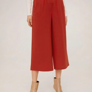 MANGO Women Regular Fit Solid Cropped Parallel Trousers